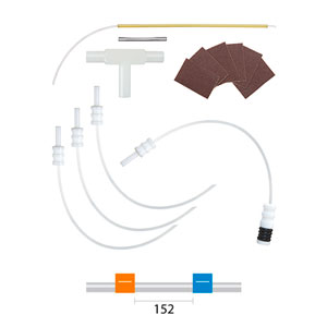 HF-resistant Internal Standard Kit with orange/blue Contour Flared End PVC tubing